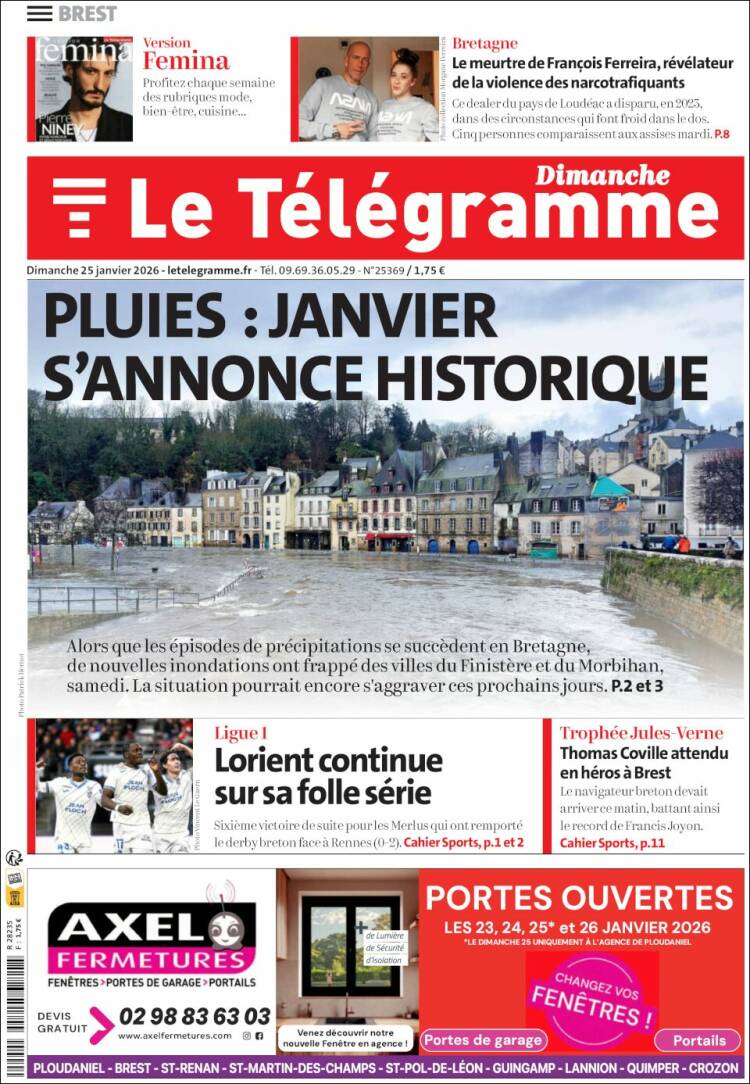 Portada de Télégramme (Francia)