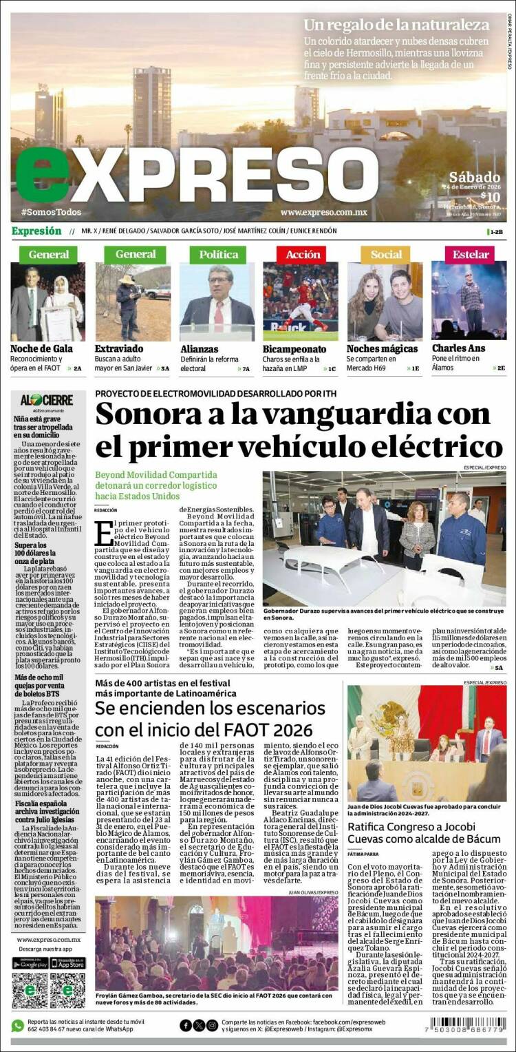Portada de Expreso (M&eacute;xico)