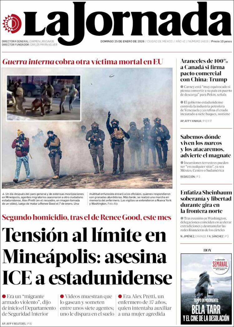 Portada de La Jornada (M&eacute;xico)