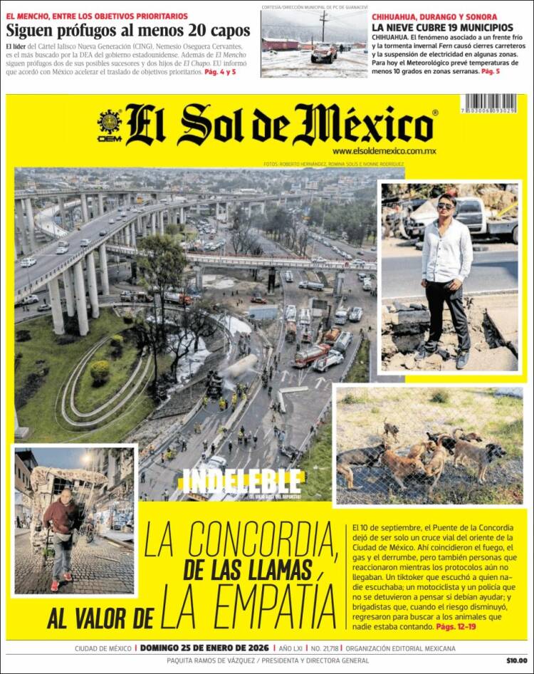 Portada de El Sol de México (M&eacute;xico)