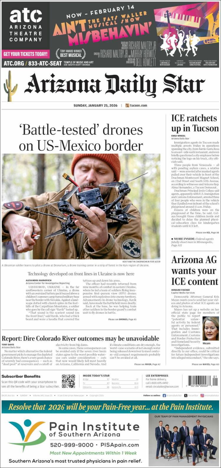 Portada de Arizona Daily Star (USA)