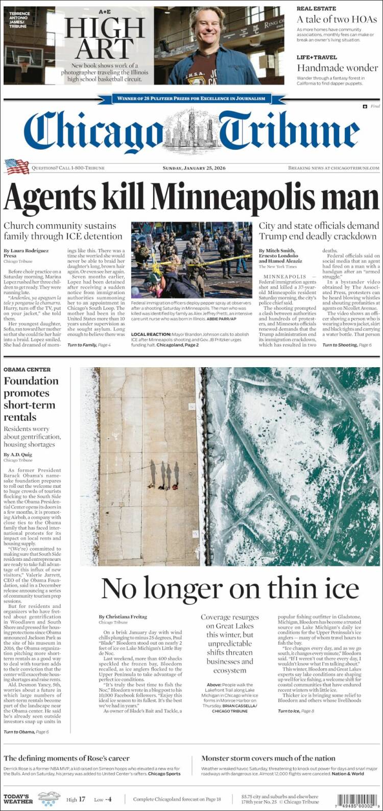 Portada de Chicago Tribune (USA)