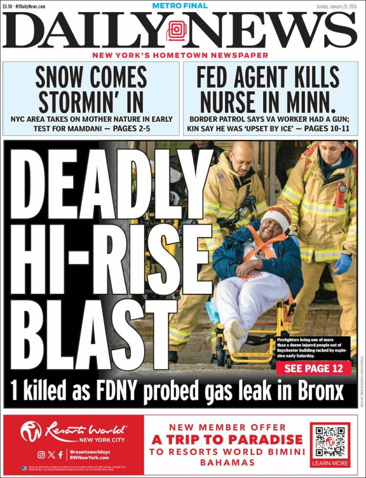 Portada de Daily News - New York (USA)