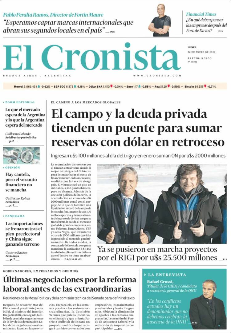 Portada de El Cronista Comercial (Argentina)