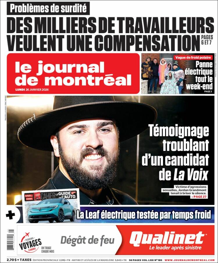 Portada de Le Journal de Montréal (Canad&aacute;)