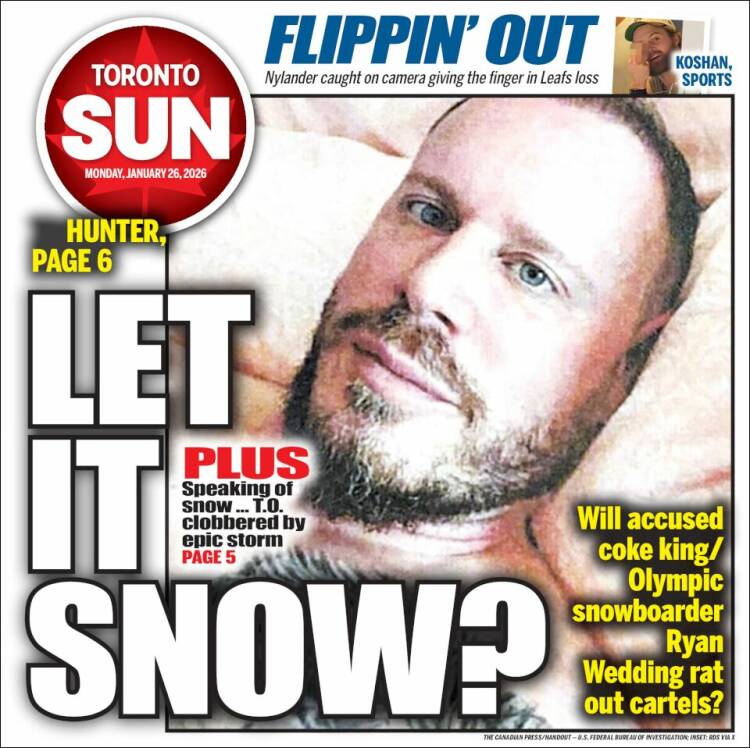 Portada de The Toronto Sun (Canad&aacute;)