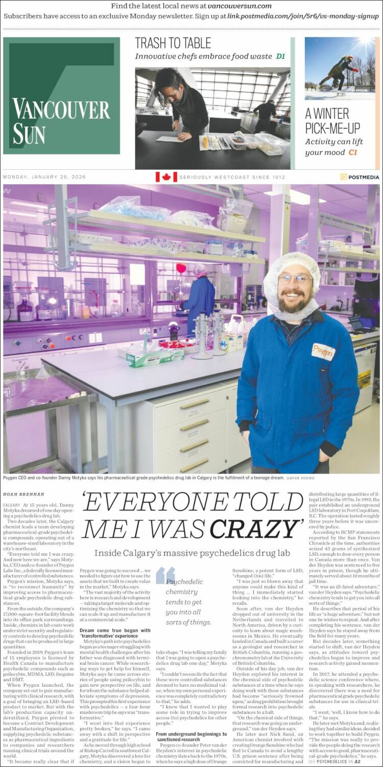 Portada de The Vancouver Sun (Canad&aacute;)