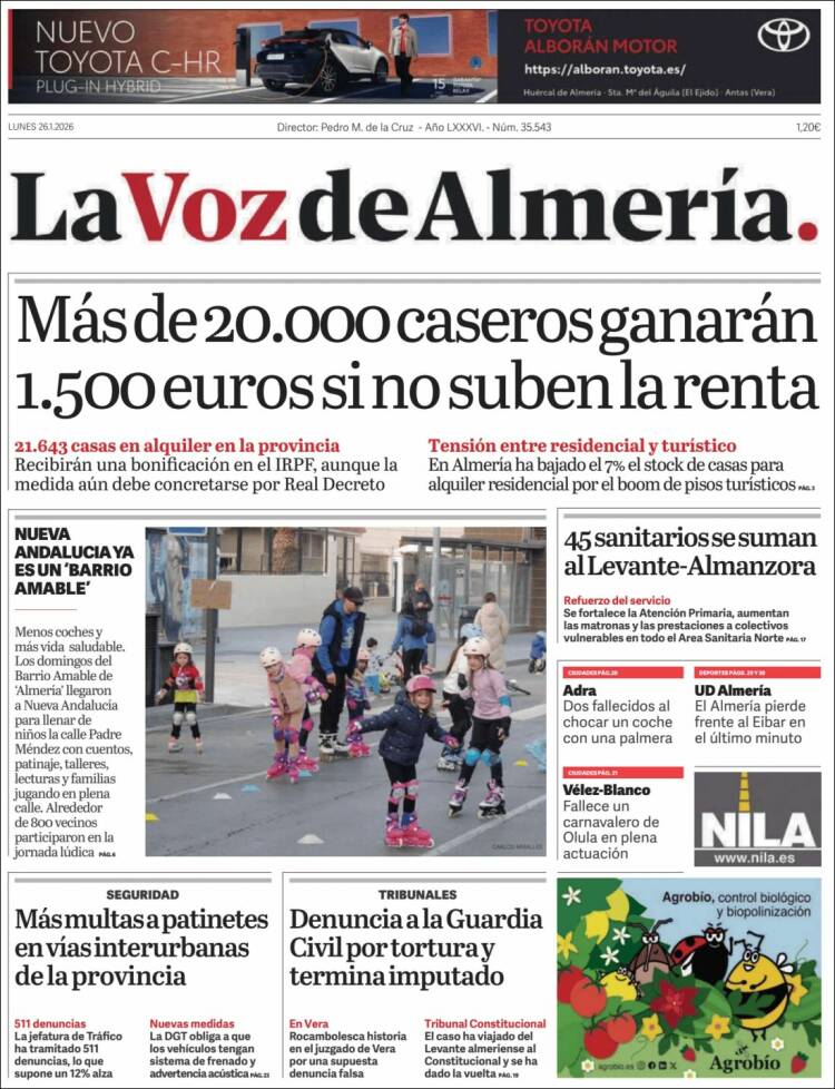 Portada de La Voz de Almería (Espa&ntilde;a)