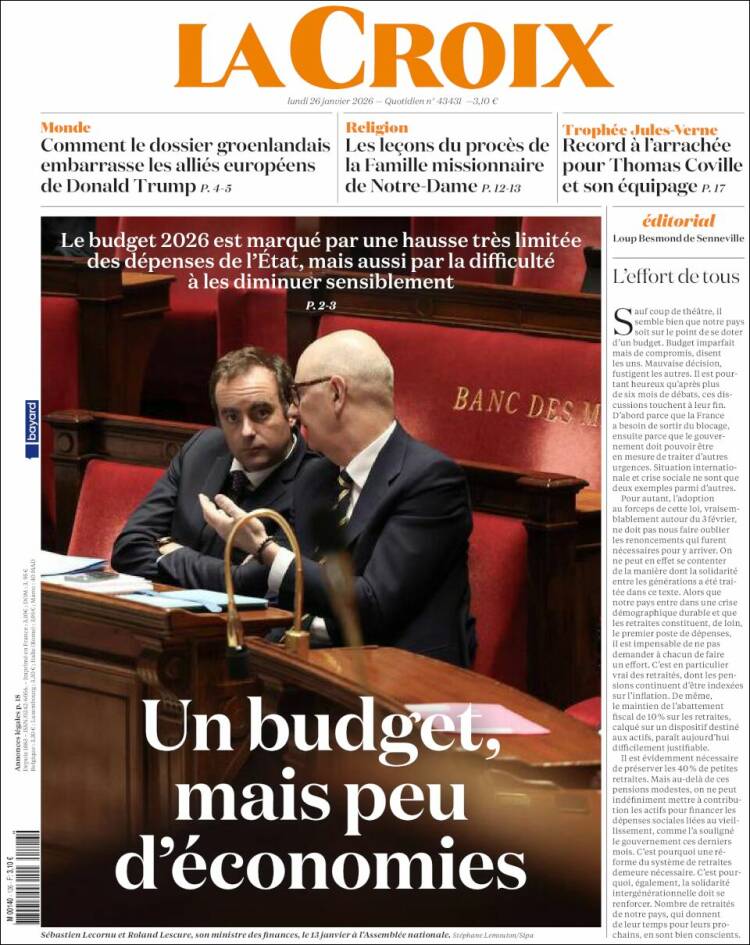 Portada de La Croix (Francia)