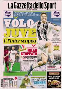 Portada de La Gazzetta dello Sport (Italia)