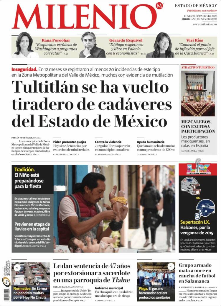 Portada de Milenio - Estado de México (M&eacute;xico)