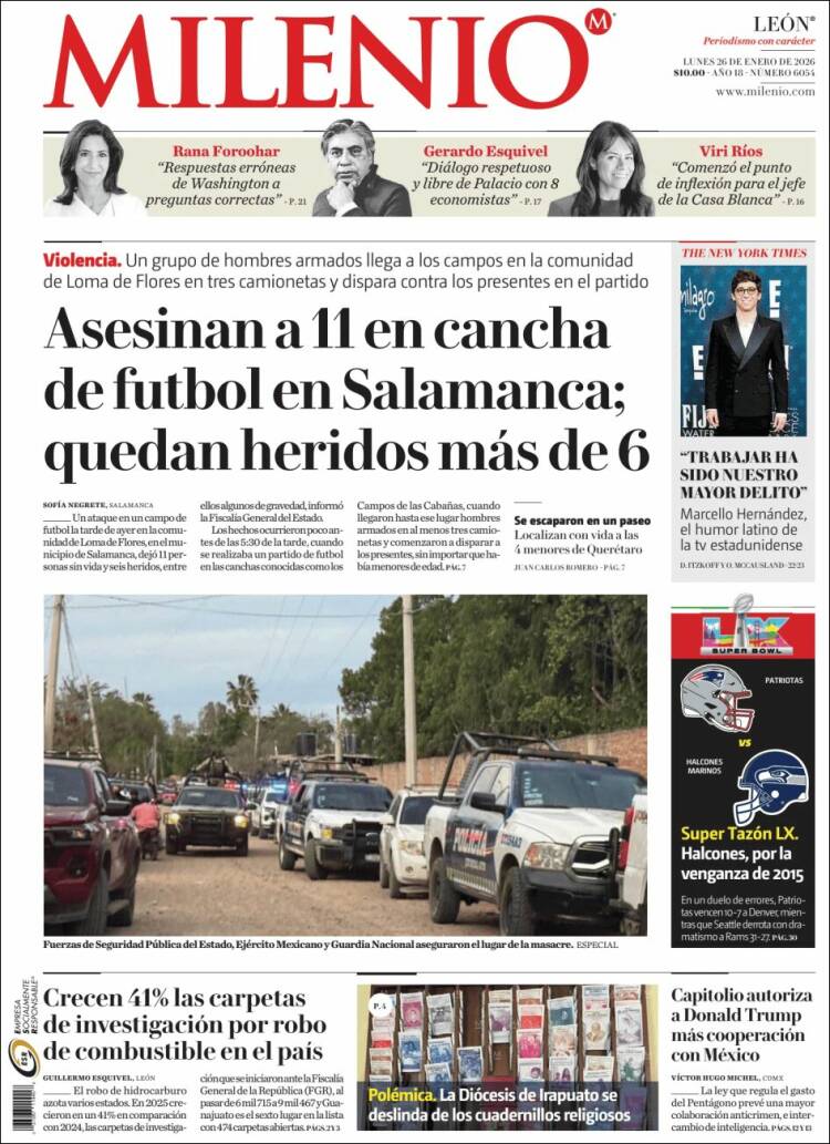 Portada de Milenio de León (M&eacute;xico)