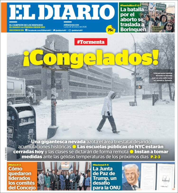 Portada de El Diario NY (USA)