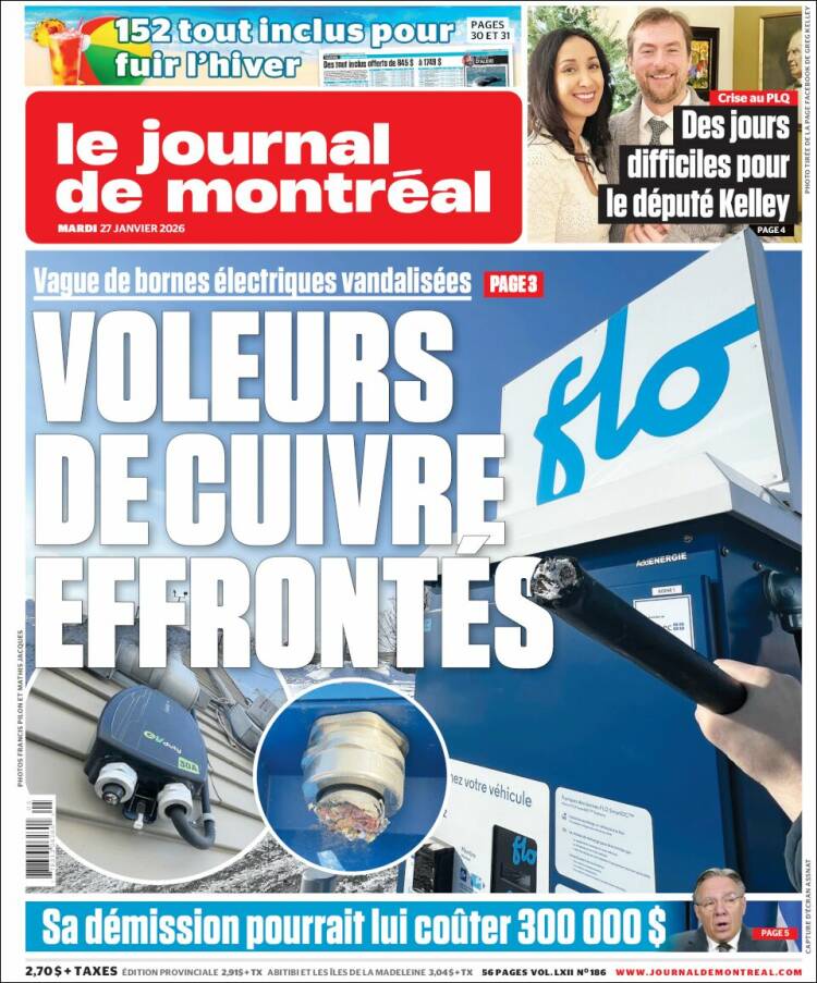 Portada de Le Journal de Montréal (Canad&aacute;)
