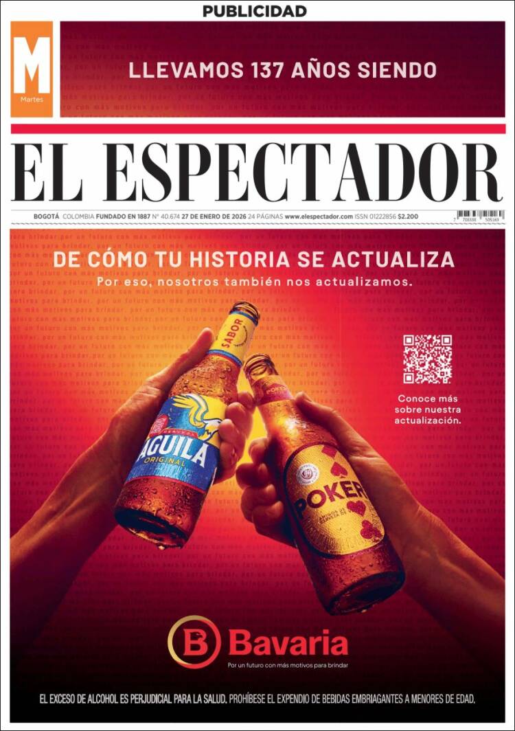 Portada de El Espectador (Colombia)