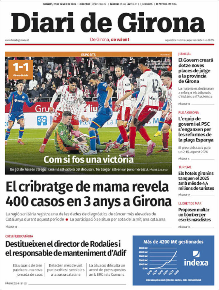 Portada de Diari de Girona (Espa&ntilde;a)