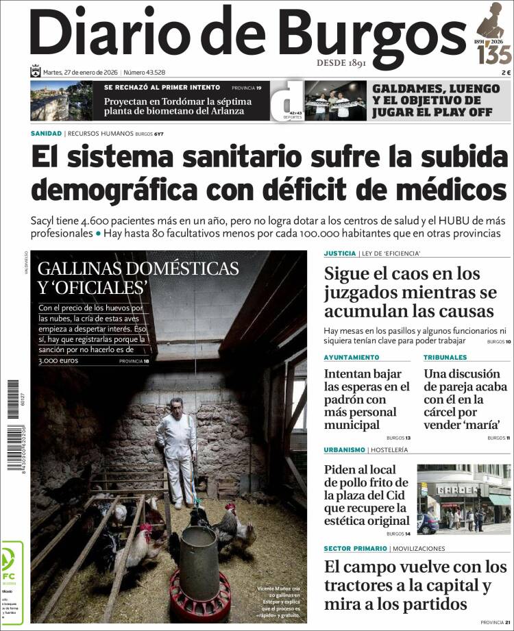 Portada de Diario de Burgos (Espa&ntilde;a)