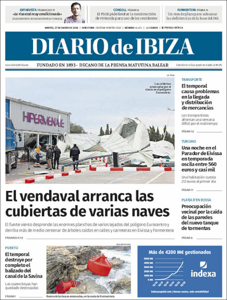 Portada de Diario de Ibiza (Espa&ntilde;a)