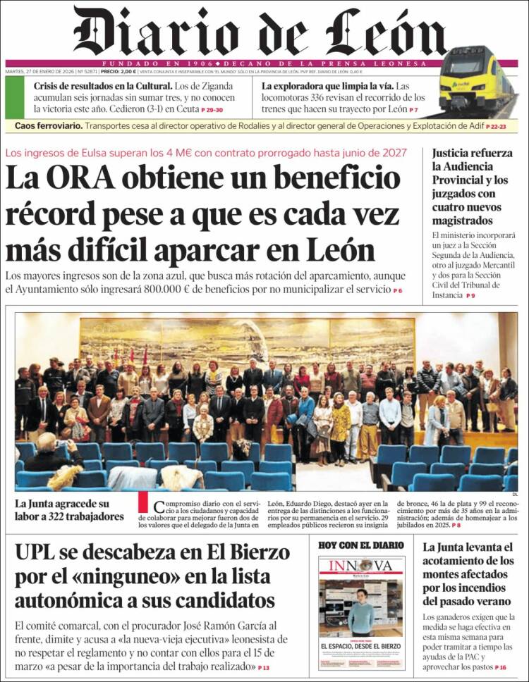Portada de Diario de León (Espa&ntilde;a)