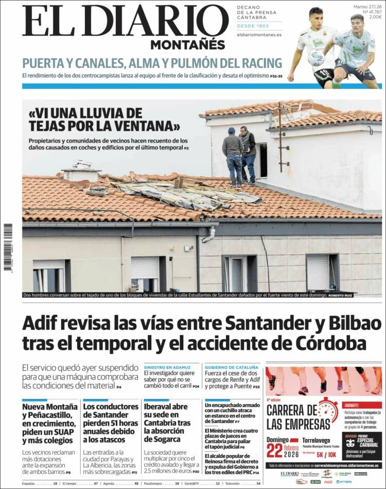 Portada de El Diario Montañés (Espa&ntilde;a)