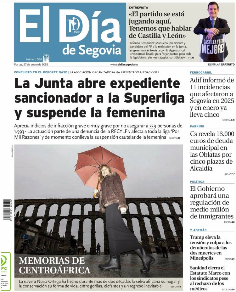 Portada de El Día de Segovia (Espa&ntilde;a)