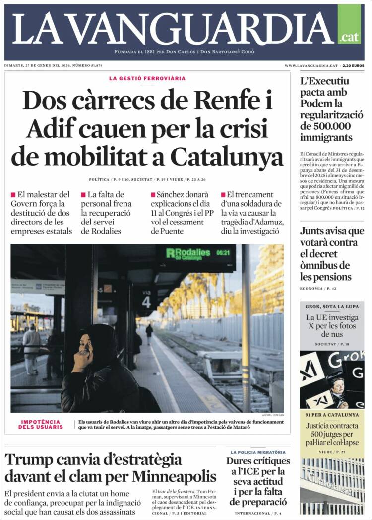 Portada de La Vanguardia (Espa&ntilde;a)