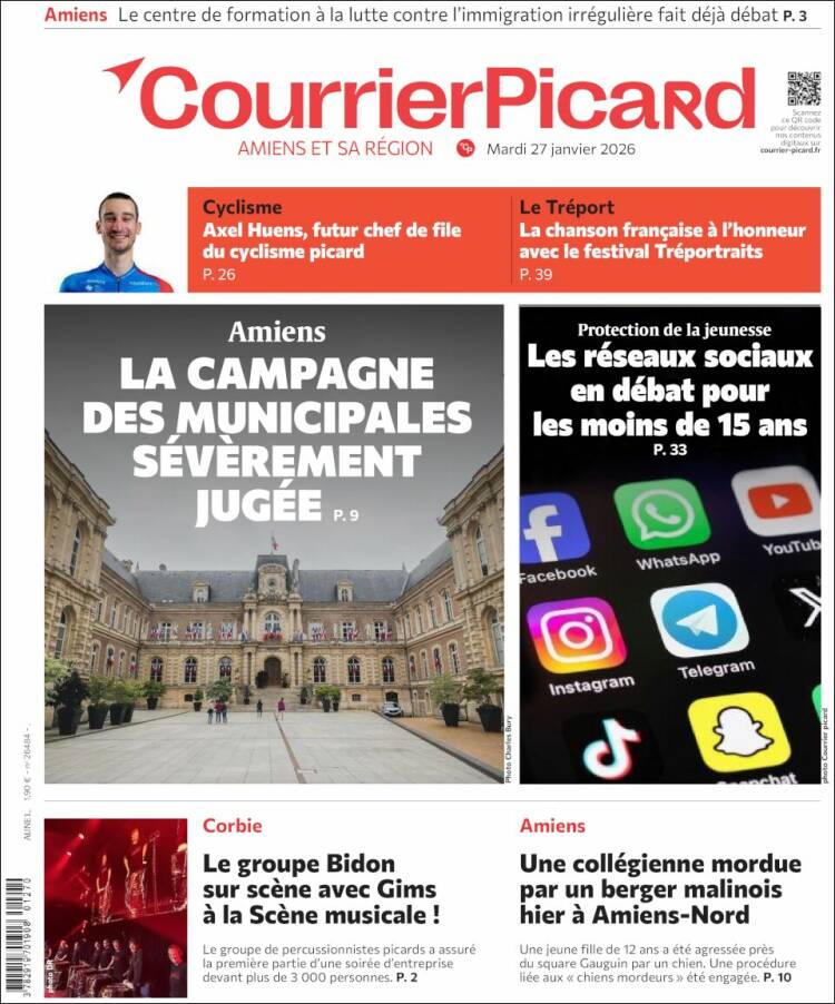 Portada de Courrier Picard (Francia)