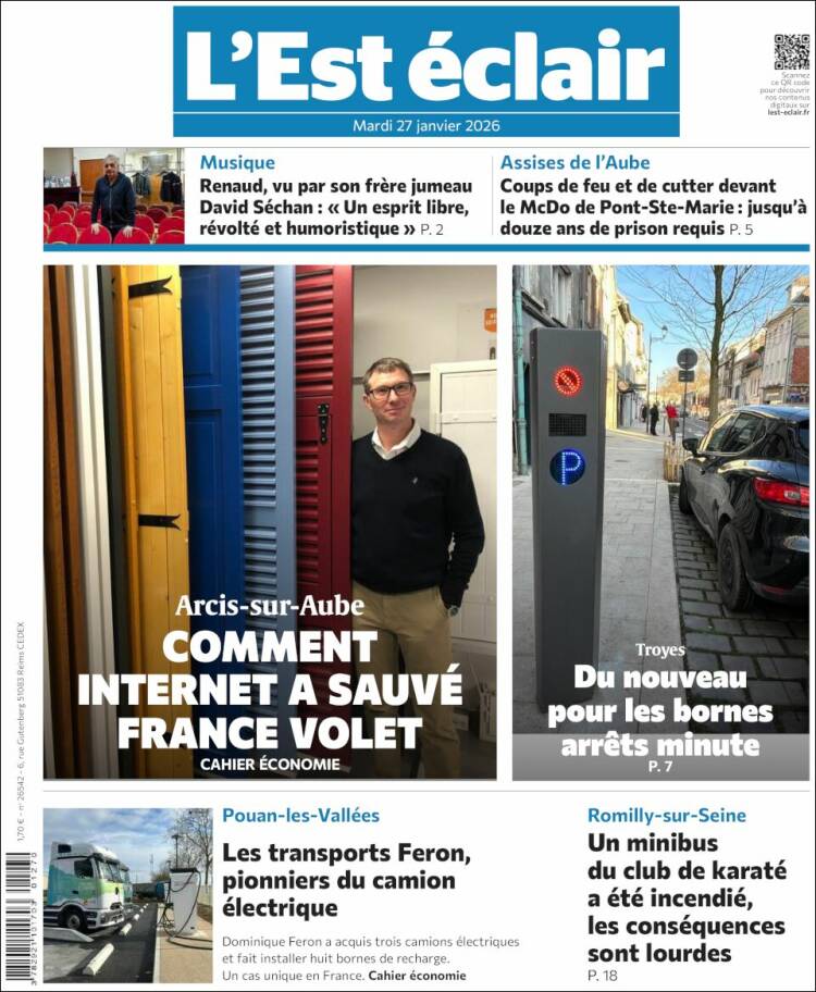 Portada de L'Est Eclair (Francia)