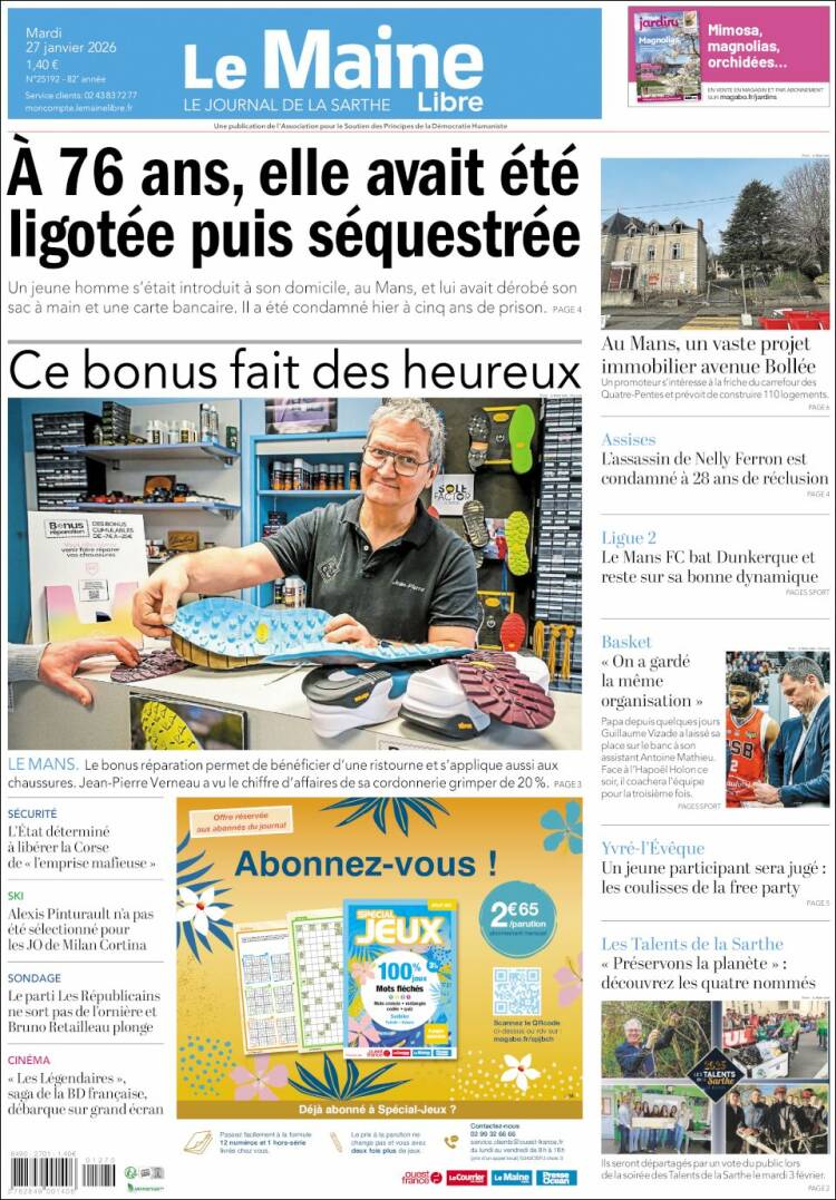 Portada de Le Maine Libre (Francia)