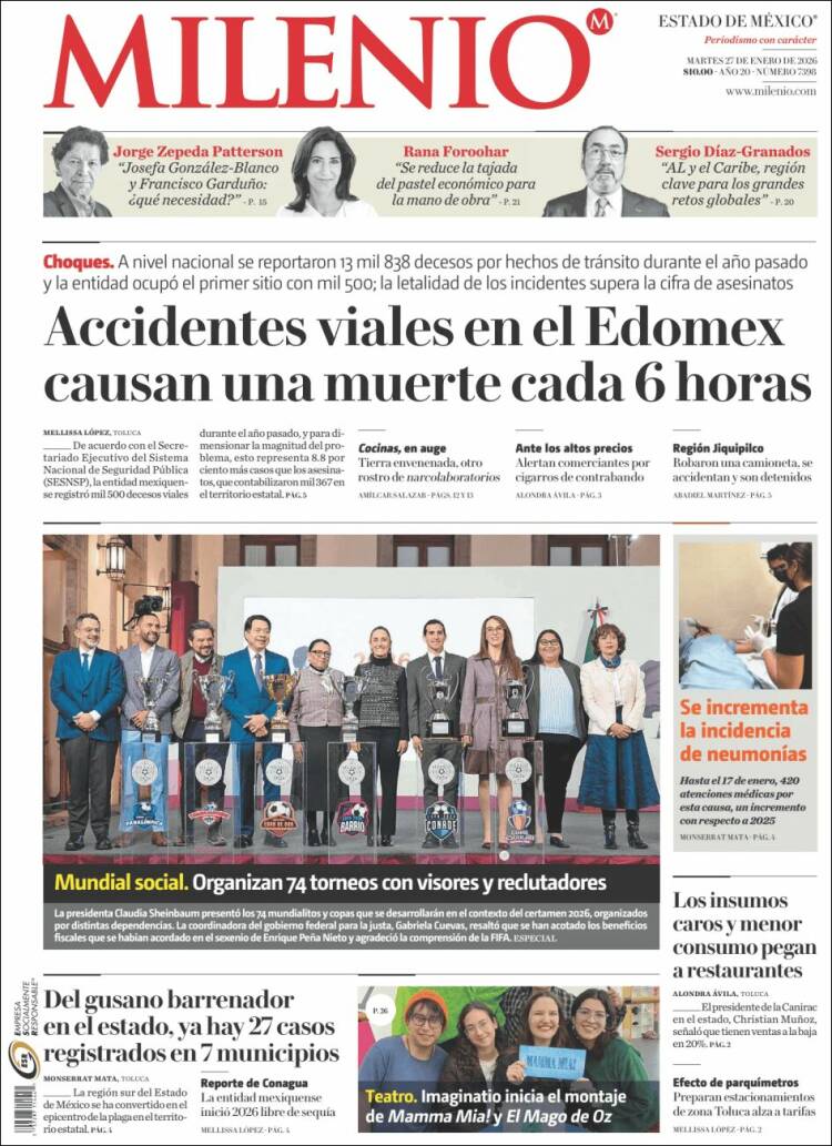 Portada de Milenio - Estado de México (M&eacute;xico)