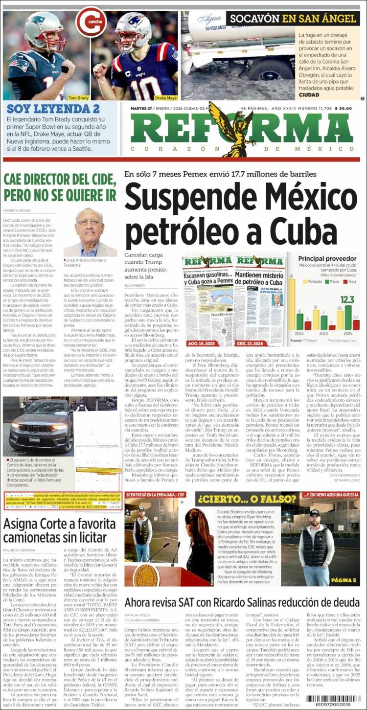 Portada de Reforma (M&eacute;xico)