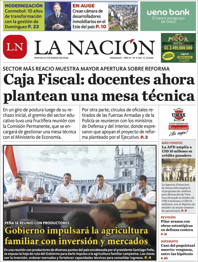 Portada de La Nación (Paraguay)