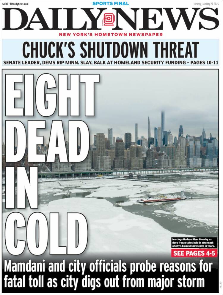 Portada de Daily News - New York (USA)