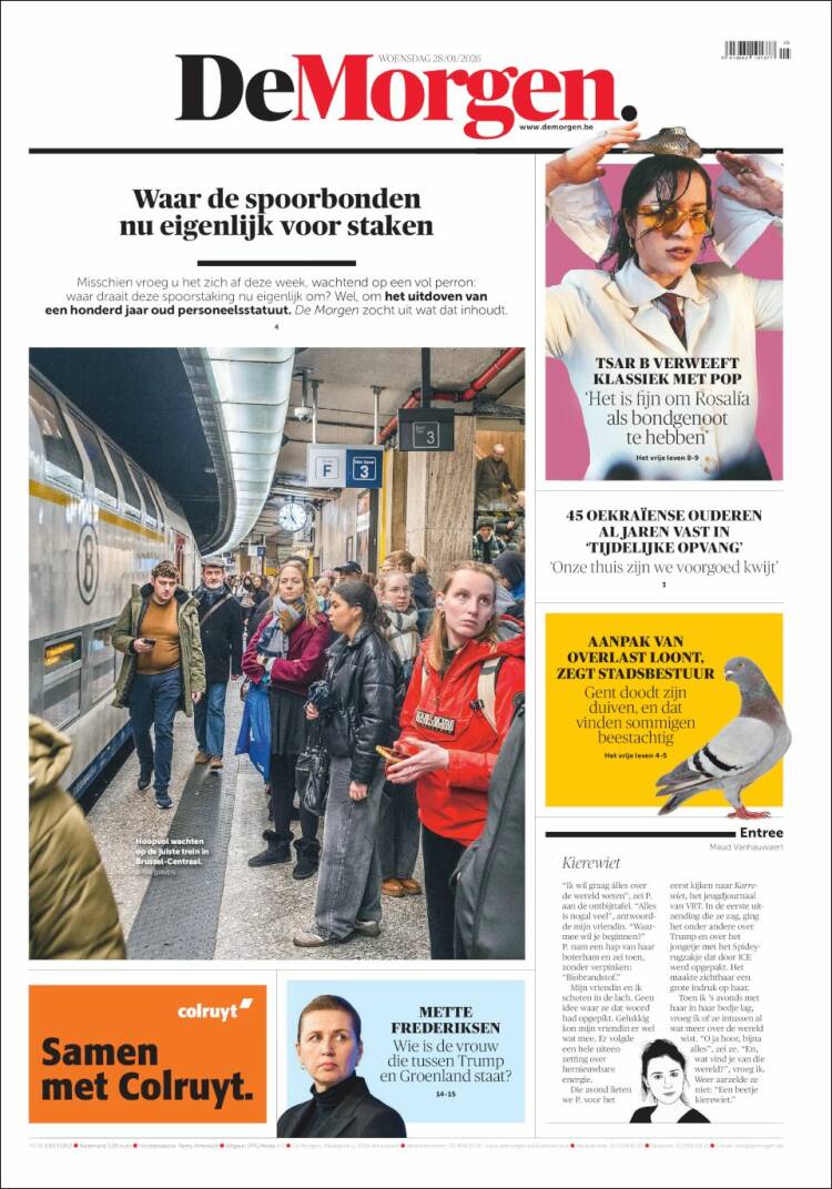 Portada de De Morgen (B&eacute;lgica)