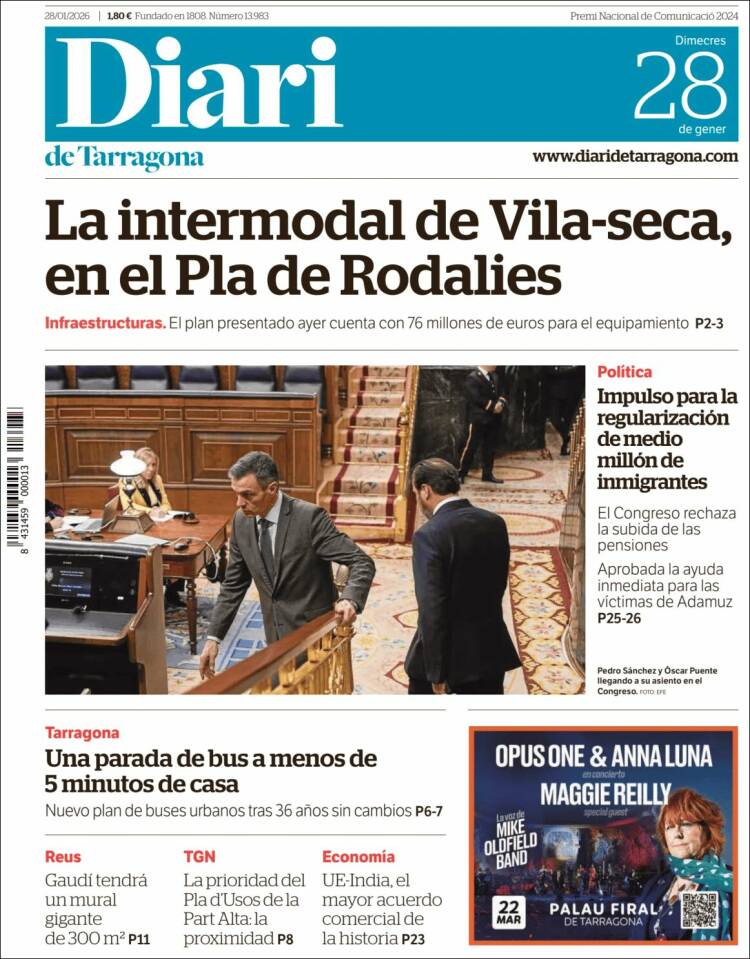 Portada de Diari de Tarragona (Espa&ntilde;a)