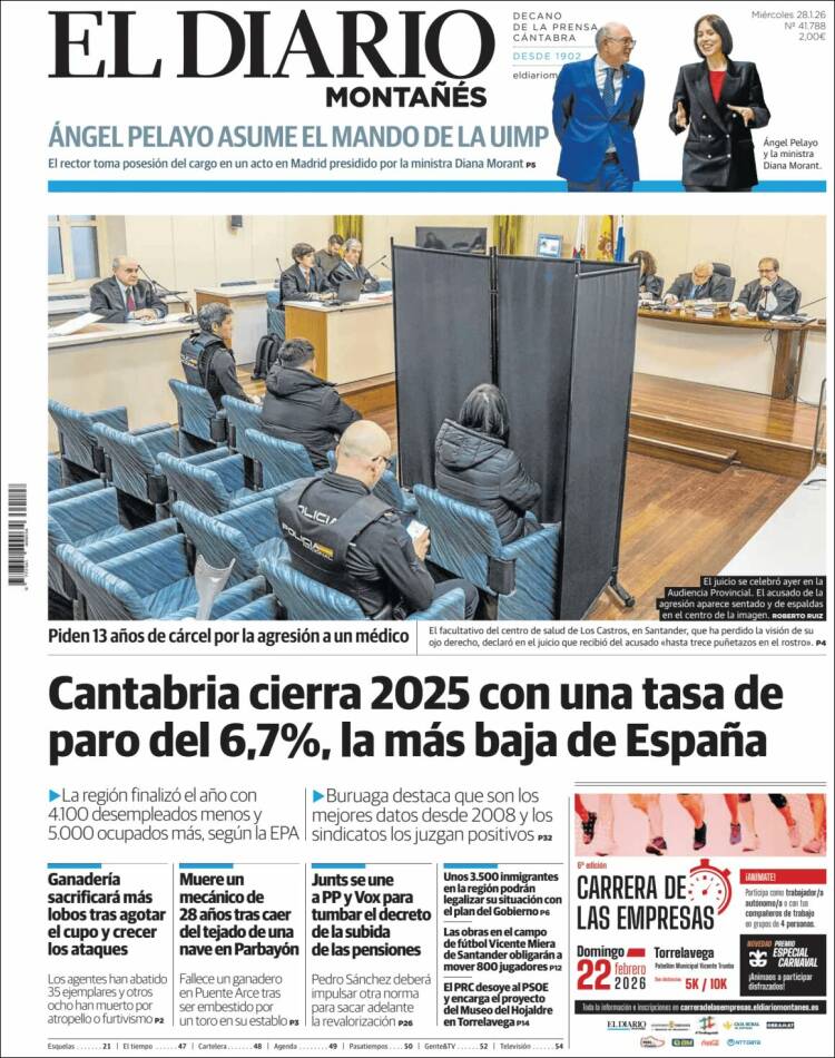 Portada de El Diario Montañés (Espa&ntilde;a)