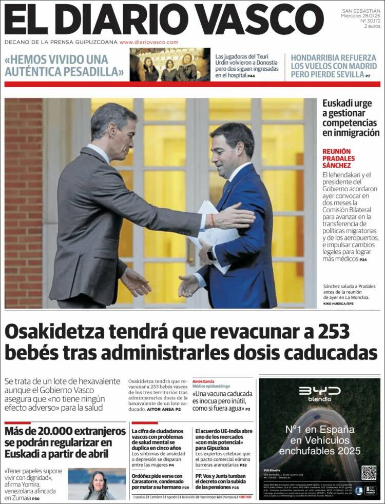 Portada de Diario Vasco (Espa&ntilde;a)