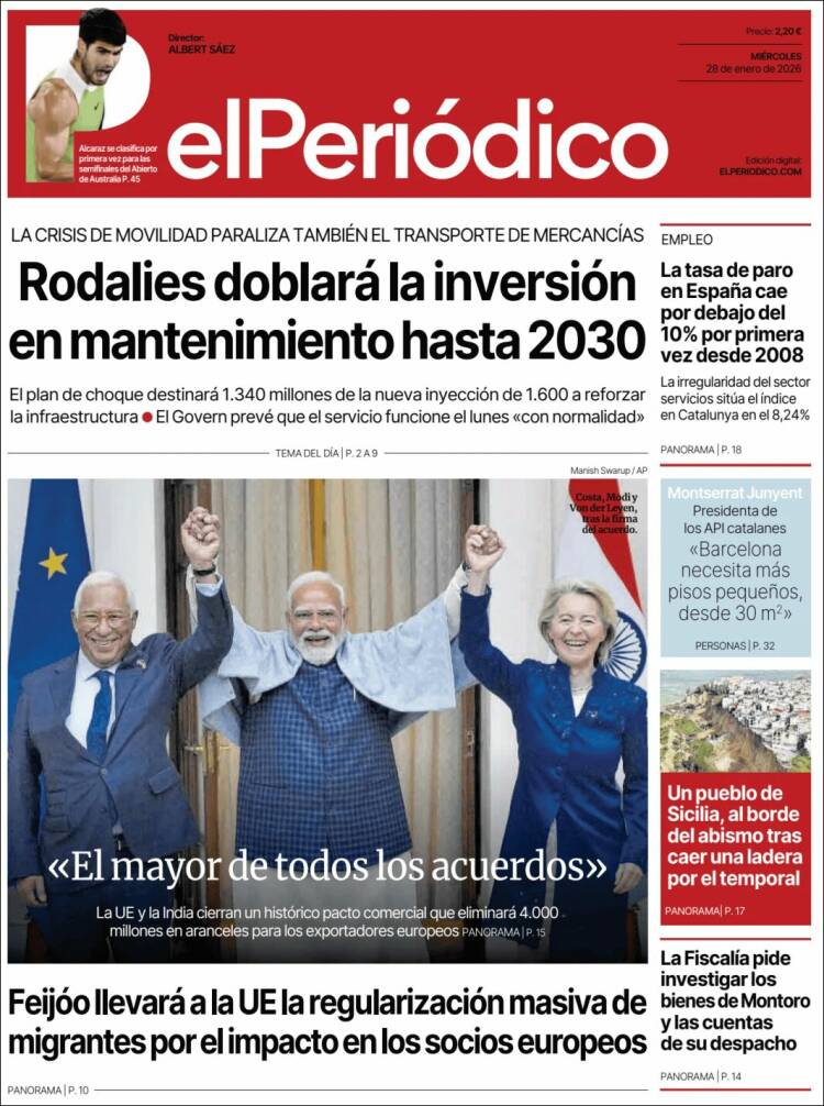 Portada de El Periódico (Espa&ntilde;a)