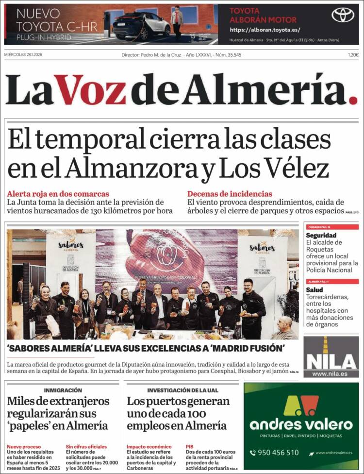 Portada de La Voz de Almería (Espa&ntilde;a)