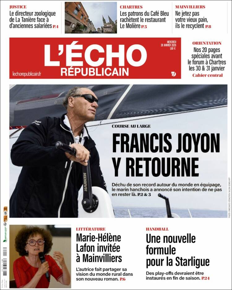 Portada de L'Echo Républicain (Francia)