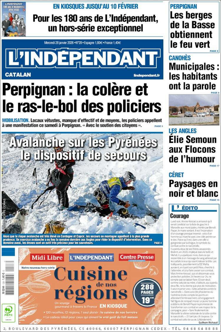 Portada de Le Indépendant (Francia)