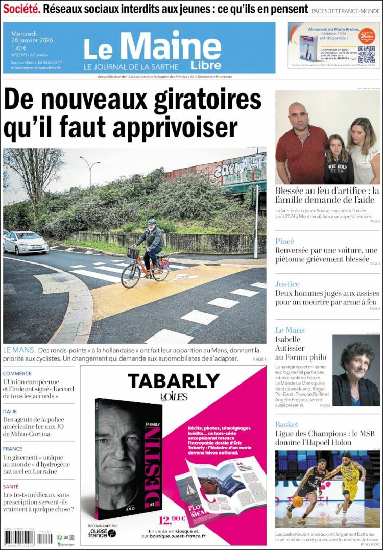 Portada de Le Maine Libre (Francia)