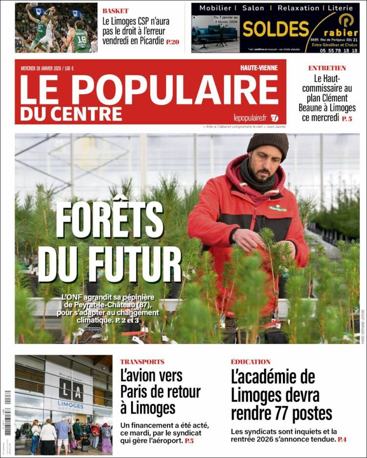 Portada de Le Populaire du Centre (Francia)