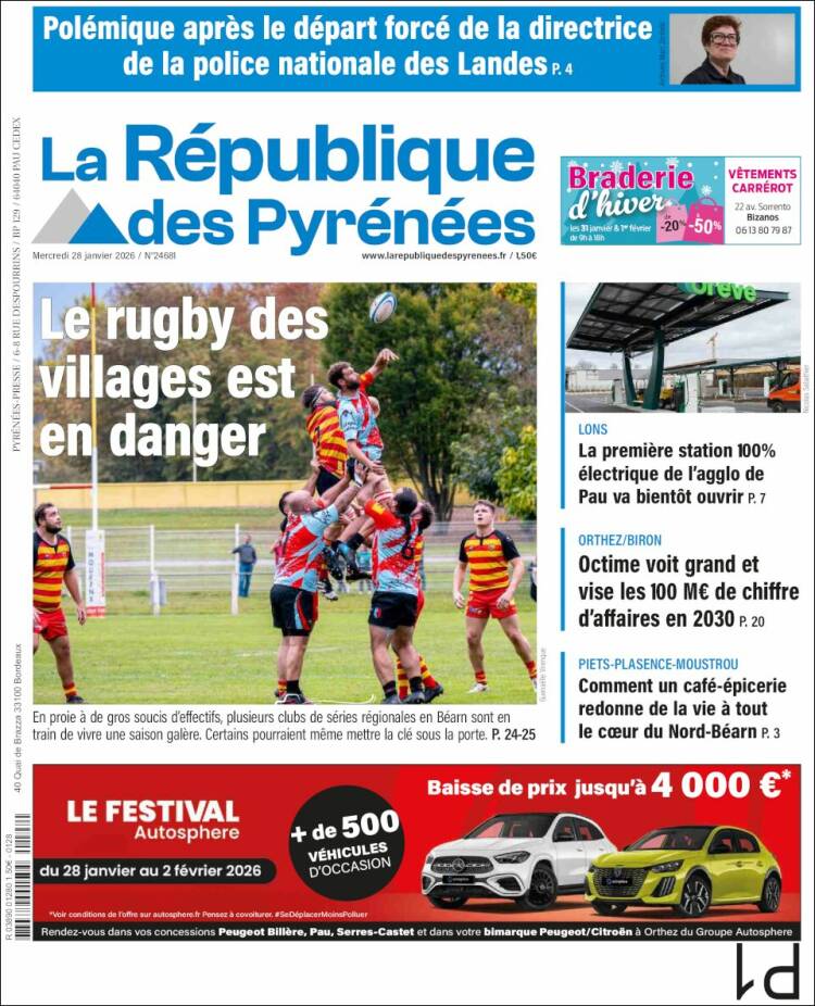 Portada de La République des Pyrénées (Francia)