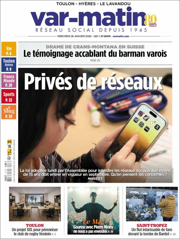 Portada de Var-Matin (Francia)