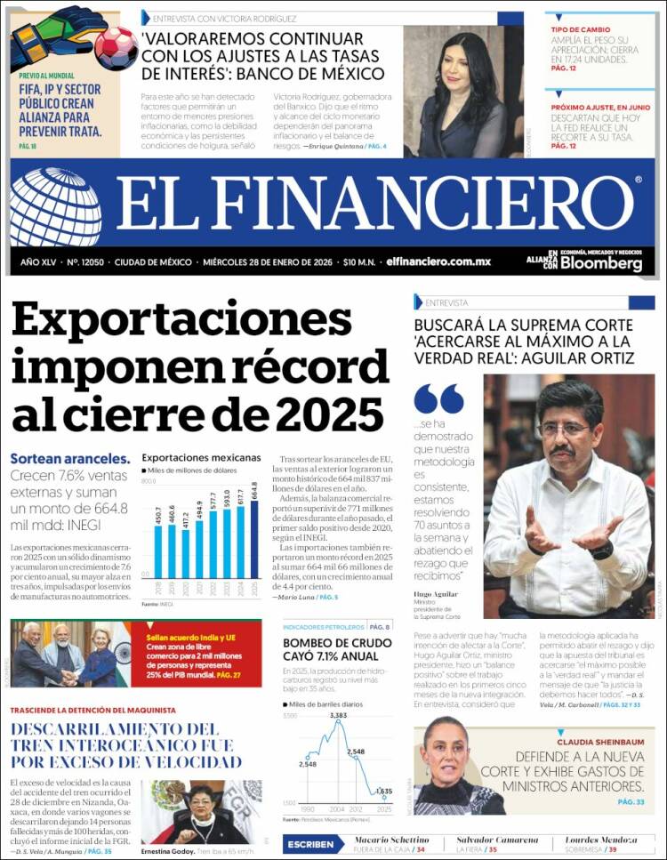 Portada de El Financiero (M&eacute;xico)