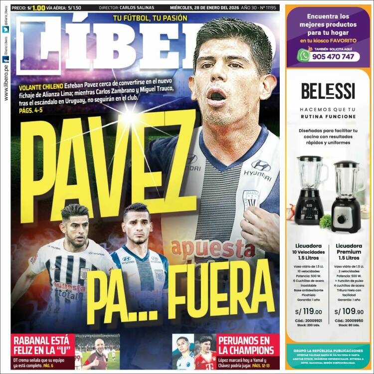 Portada de Líbero (Per&uacute;)