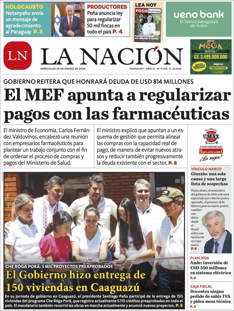 Portada de La Nación (Paraguay)