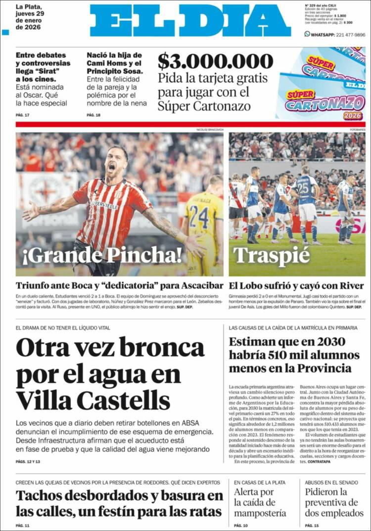 Portada de El Día de la Plata (Argentina)