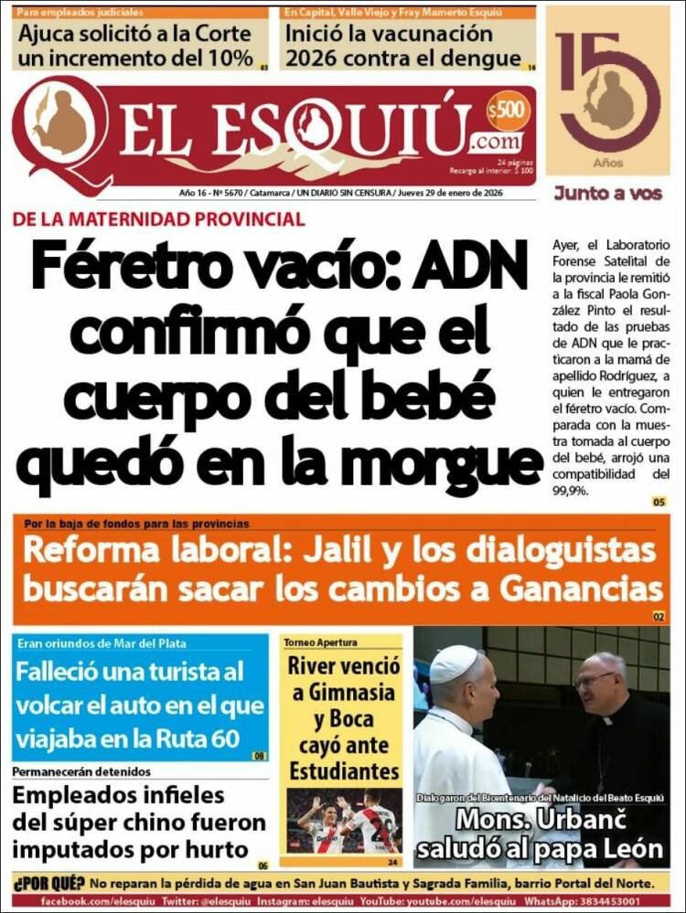 Portada de El Esquiu (Argentina)